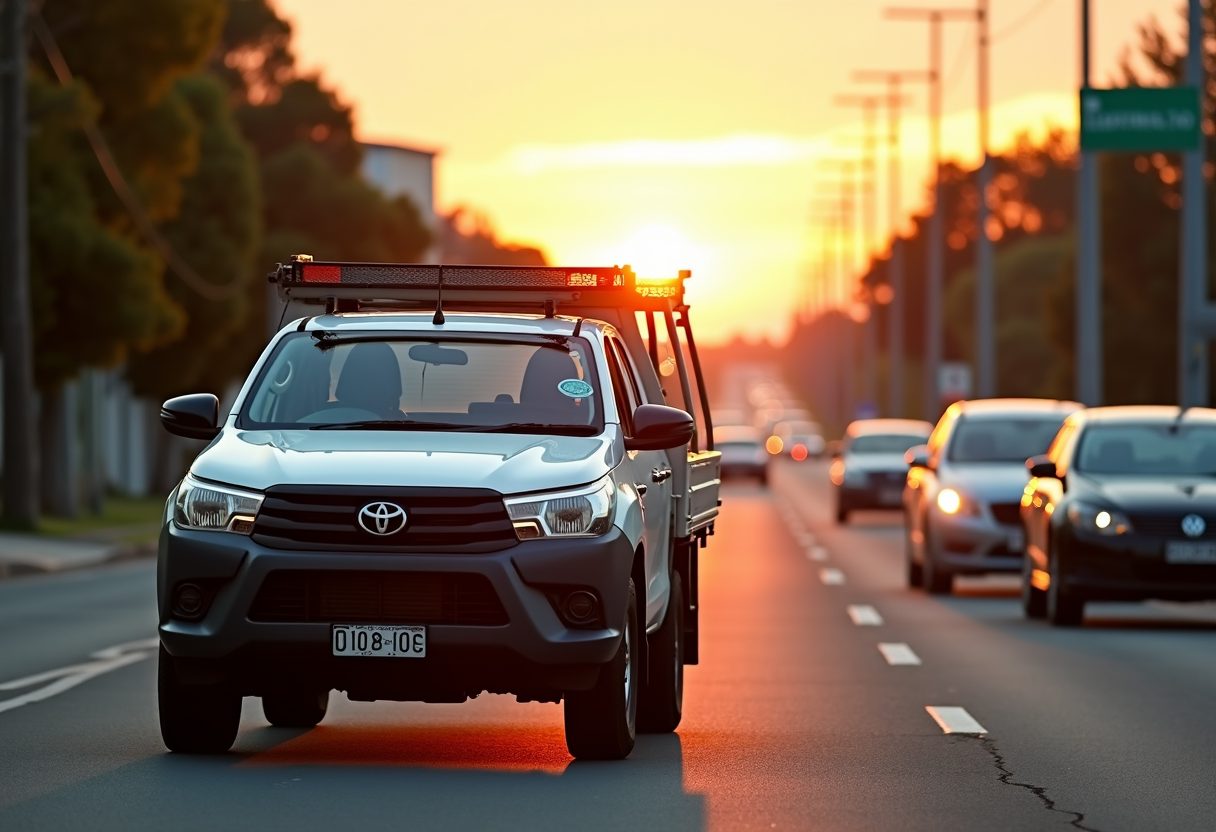 Locksmith ute loaded with tools at sunrise — Concord West